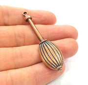 Copper Battle Knob Pendant Antique Copper Pendant Antique Copper Plated Metal ( 60x17 mm ) G14730