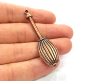 Copper Battle Knob Pendant Antique Copper Pendant Antique Copper Plated Metal ( 60x17 mm ) G14730