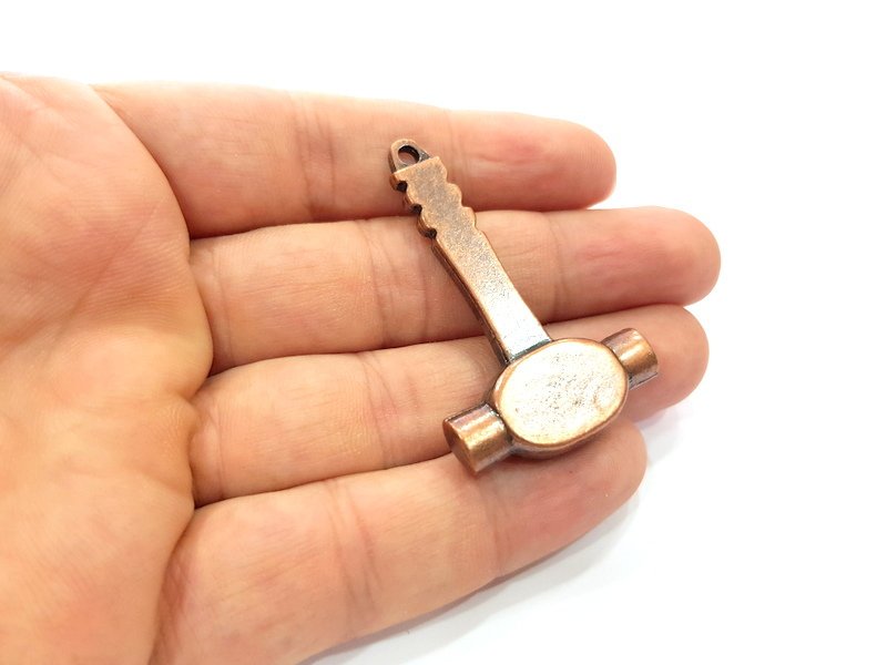 Copper War Hammer Pendant Antique Copper Pendant Antique Copper Plated Metal ( 52x32 mm ) G14731