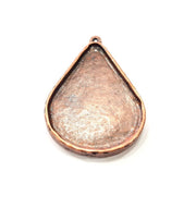 2 Copper Pendant Blank Mosaic Base inlay Blank Necklace Blank Resin Mountings Antique Copper Plated Metal (40x28 mm blank)  G14738
