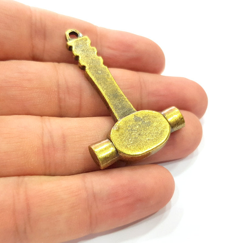 Hammer Pendant Antique Bronze Pendant Antique Bronze Plated Metal Pendant (50x32mm) G14740