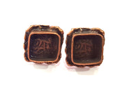 Earring Blank Base Settings Copper Resin Blank Cabochon Base inlay Blank Mountings Antique Copper Plated Brass (10x10mm blank) 1 Set  G14745