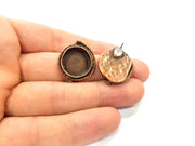 Earring Blank Base Settings Copper Resin Blank Cabochon Base inlay Blank Mountings Antique Copper Plated Brass (16mm blank) 1 Set  G14747
