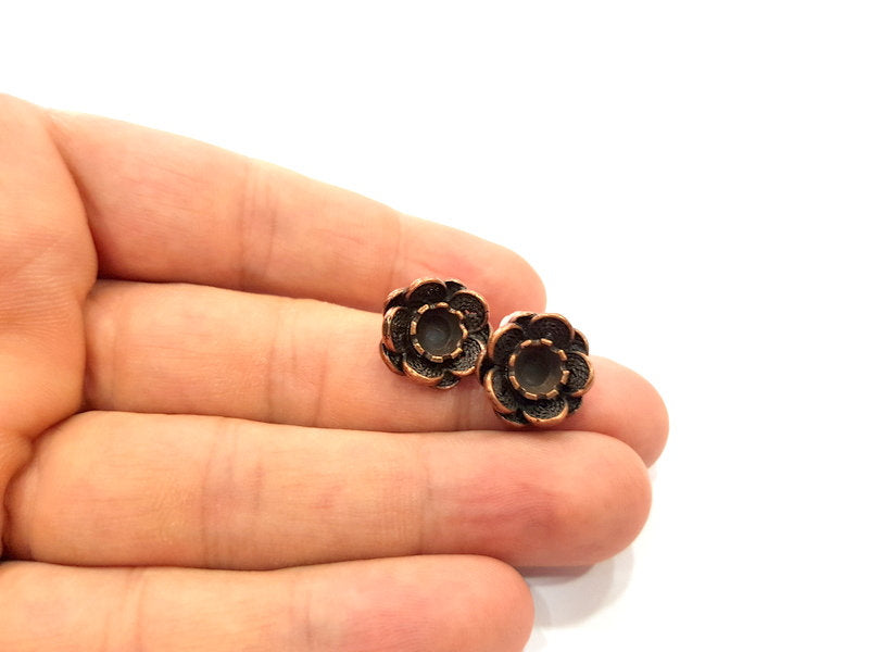 Earring Blank Base Settings Copper Resin Blank Cabochon Base inlay Blank Mountings Antique Copper Plated Brass (6mm blank) 1 Set  G14750