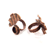 Copper Ring Settings inlay Ring Blank Mosaic Ring Bezel Base Cabochon Mountings ( 10 mm blank) Antique Copper Plated Brass G14751