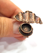 Copper Ring Settings inlay Ring Blank Mosaic Ring Bezel Base Cabochon Mountings ( 10 mm blank) Antique Copper Plated Brass G14751