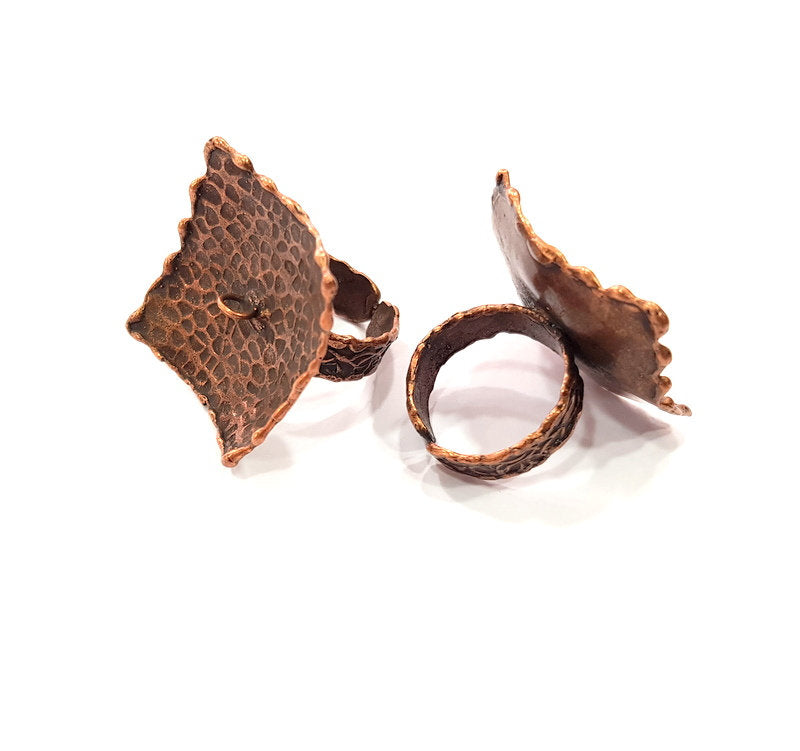 Copper Ring Settings Ring Blank Ring Mountings ( 28 mm blank) Antique Copper Plated Brass G14754