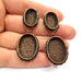Earring Blank Base Settings Copper Resin Blank Cabochon Base inlay Mountings Antique Copper Plated Brass (25x18+18x13mm blank) 1 Set G14756