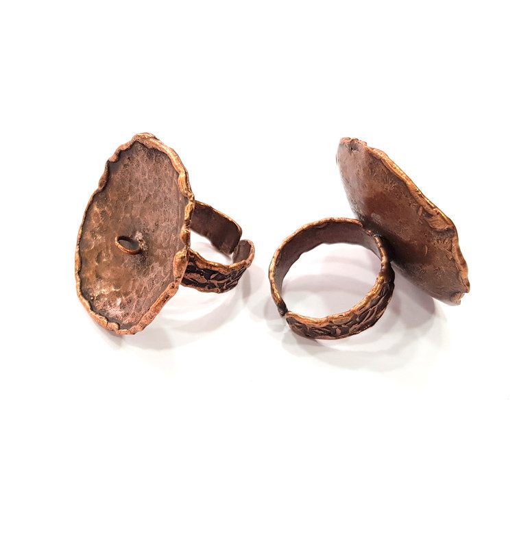 Copper Ring Settings Ring Blank Ring Mountings ( 28 mm blank) Antique Copper Plated Brass G14758