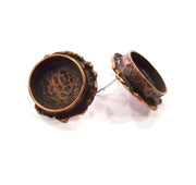 Earring Blank Base Settings Copper Resin Blank Cabochon Base inlay Blank Mountings Antique Copper Plated Brass (13mm blank) 1 Set  G14760