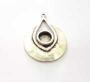 2 Silver Base Blank inlay Blank Earring Base Resin Blank Mosaic Mountings Antique Silver Plated Metal (10 mm blank )  G14603