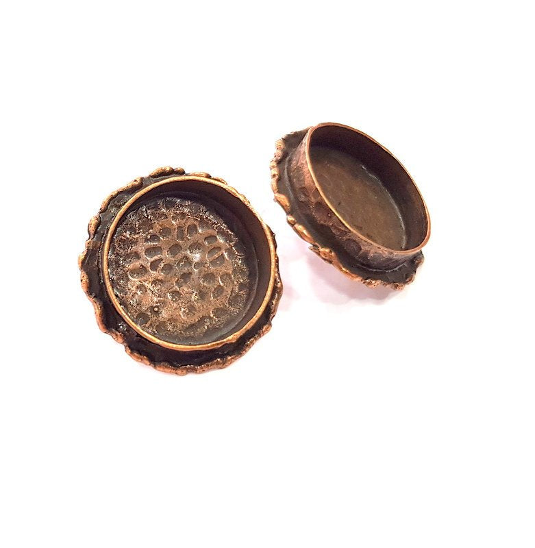 Earring Blank Base Settings Copper Resin Blank Cabochon Base inlay Blank Mountings Antique Copper Plated Brass (20mm blank) 1 Set  G14767