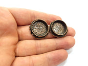 Earring Blank Base Settings Copper Resin Blank Cabochon Base inlay Blank Mountings Antique Copper Plated Brass (20mm blank) 1 Set  G14767