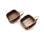 Earring Blank Base Settings Copper Resin Blank Cabochon Base inlay Blank Mountings Antique Copper Plated Brass (20x20mm blank) 1 Set  G14770