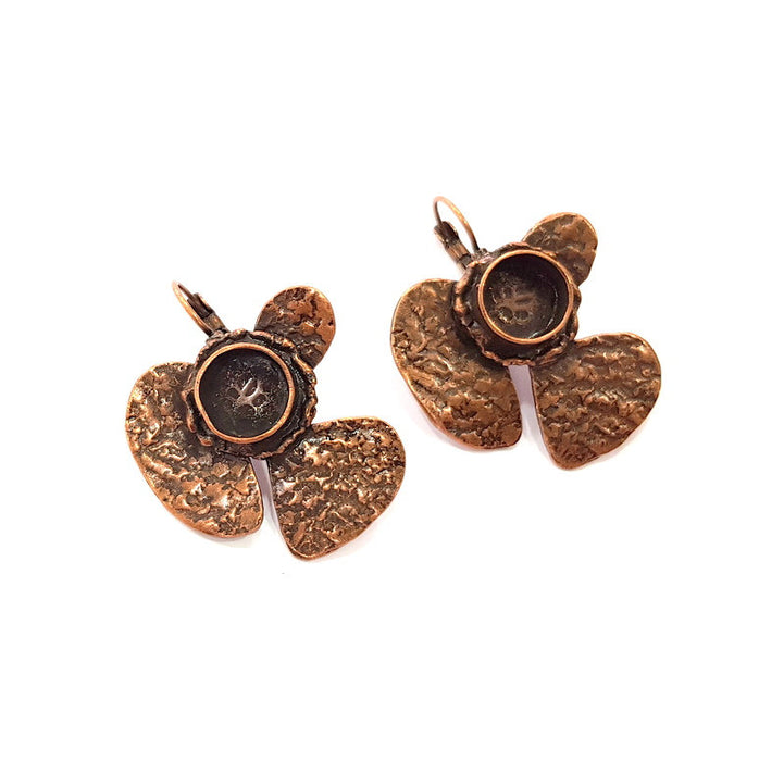 Earring Blank Base Settings Copper Resin Blank Cabochon Base inlay Blank Mountings Antique Copper Plated Brass (10mm blank) 1 Set  G14776