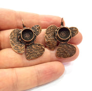 Earring Blank Base Settings Copper Resin Blank Cabochon Base inlay Blank Mountings Antique Copper Plated Brass (10mm blank) 1 Set  G14776