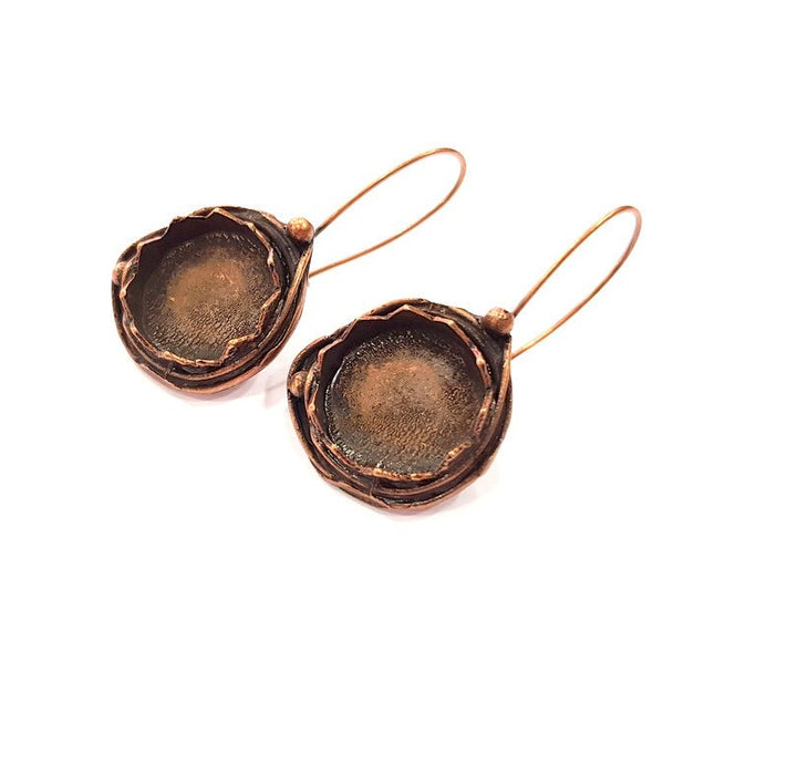 Earring Blank Base Settings Copper Resin Blank Cabochon Base inlay Blank Mountings Antique Copper Plated Brass (32x8mm blank) 1 Set  G14780