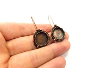 Earring Blank Base Settings Copper Resin Blank Cabochon Base inlay Blank Mountings Antique Copper Plated Brass (32x8mm blank) 1 Set  G14780