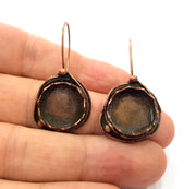 Earring Blank Base Settings Copper Resin Blank Cabochon Base inlay Blank Mountings Antique Copper Plated Brass (32x8mm blank) 1 Set  G14780