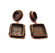 Earring Blank Base Settings Copper Resin Blank Cabochon Base inlay Mountings Antique Copper Plated Brass (10mm+15mm blank) 1 Set G14778