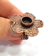 Copper Ring Settings inlay Ring Blank Mosaic Ring Bezel Base Cabochon Mountings ( 10 mm blank) Antique Copper Plated Brass G14779