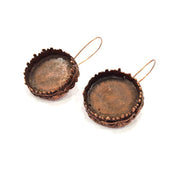 Earring Blank Base Settings Copper Resin Blank Cabochon Base inlay Blank Mountings Antique Copper Plated Brass (24mm blank) 1 Set  G14781