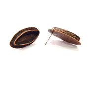 Earring Blank Base Settings Copper Resin Blank Cabochon Base inlay Blank Mountings Antique Copper Plated Brass (22x8mm blank) 1 Set  G14783