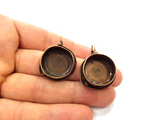 Earring Blank Base Settings Copper Resin Blank Cabochon Base inlay Blank Mountings Antique Copper Plated Brass (20mm blank) 1 Set  G14791