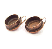 Earring Blank Base Settings Copper Resin Blank Cabochon Base inlay Blank Mountings Antique Copper Plated Brass (20mm blank) 1 Set  G14791