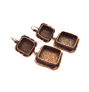 Earring Blank Base Settings Copper Resin Blank Cabochon Base inlay Mountings Antique Copper Plated Brass (10mm+14mm blank) 1 Set G14793