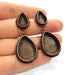 Earring Blank Base Settings Copper Resin Blank Cabochon Base inlay Mountings Antique Copper Plated Brass (14x10+25x18mm blank) 1 Set G14794