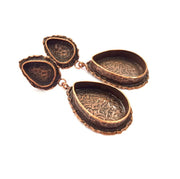 Earring Blank Base Settings Copper Resin Blank Cabochon Base inlay Mountings Antique Copper Plated Brass (14x10+25x18mm blank) 1 Set G14794