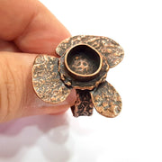 Copper Ring Settings inlay Ring Blank Mosaic Ring Bezel Base Cabochon Mountings ( 10 mm blank) Antique Copper Plated Brass G14800