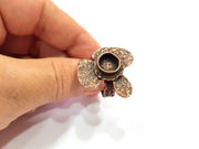 Copper Ring Settings inlay Ring Blank Mosaic Ring Bezel Base Cabochon Mountings ( 10 mm blank) Antique Copper Plated Brass G14800