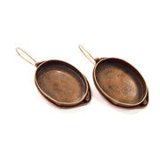 Earring Blank Base Settings Copper Resin Blank Cabochon Base inlay Blank Mountings Antique Copper Plated Brass (30x22mm blank) 1 Set  G14805