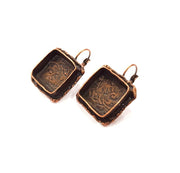 Earring Blank Base Settings Copper Resin Blank Cabochon Base inlay Blank Mountings Antique Copper Plated Brass (15mm blank) 1 Set  G14806