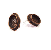 Earring Blank Base Settings Copper Resin Blank Cabochon Base inlay Blank Mountings Antique Copper Plated Brass (14x10mm blank) 1 Set  G14811