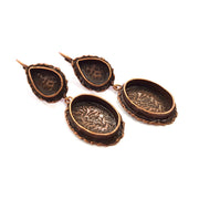 Earring Blank Base Settings Copper Resin Blank Cabochon Base inlay Mountings Antique Copper Plated Brass (14x10+20x14mm blank) 1 Set G14814