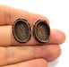 Earring Blank Base Settings Copper Resin Blank Cabochon Base inlay Blank Mountings Antique Copper Plated Brass (18x13mm blank) 1 Set  G14816