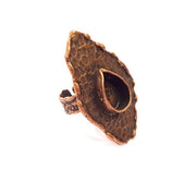 Copper Ring Settings inlay Ring Blank Mosaic Ring Bezel Base Cabochon Mountings ( 13x9 mm blank) Antique Copper Plated Brass G14820