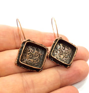 Earring Blank Base Settings Copper Resin Blank Cabochon Base inlay Blank Mountings Antique Copper Plated Brass (15mm blank) 1 Set  G14827