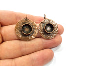 Earring Blank Base Settings Copper Resin Blank Cabochon Base inlay Blank Mountings Antique Copper Plated Brass (10mm blank) 1 Set  G14828