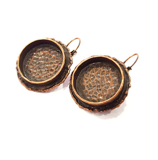 Earring Blank Base Settings Copper Resin Blank Cabochon Base inlay Blank Mountings Antique Copper Plated Brass (20mm blank) 1 Set  G14829