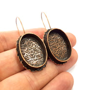 Earring Blank Base Settings Copper Resin Blank Cabochon Base inlay Blank Mountings Antique Copper Plated Brass (25x18mm blank) 1 Set  G14829