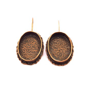 Earring Blank Base Settings Copper Resin Blank Cabochon Base inlay Blank Mountings Antique Copper Plated Brass (25x18mm blank) 1 Set  G14829