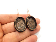 Earring Blank Base Settings Copper Resin Blank Cabochon Base inlay Blank Mountings Antique Copper Plated Brass (25x18mm blank) 1 Set  G14829