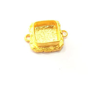 Gold Pendant Blank Connector Mosaic Base inlay Blank Necklace Blank Resin Blank Mountings Gold Plated Brass ( 10mm blank ) G14845