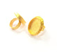 Gold Ring Settings Blank inlay Ring Mosaic Ring Bezel Base Cabochon Mountings Adjustable (25x18mm blank ) Gold Plated Brass G14858