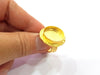 Gold Ring Settings Blank inlay Ring Mosaic Ring Bezel Base Cabochon Mountings Adjustable (20mm blank ) Gold Plated Brass G14859