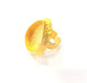 Gold Ring Settings Blank inlay Ring Mosaic Ring Bezel Base Cabochon Mountings Adjustable (25x18mm blank ) Gold Plated Brass G14862